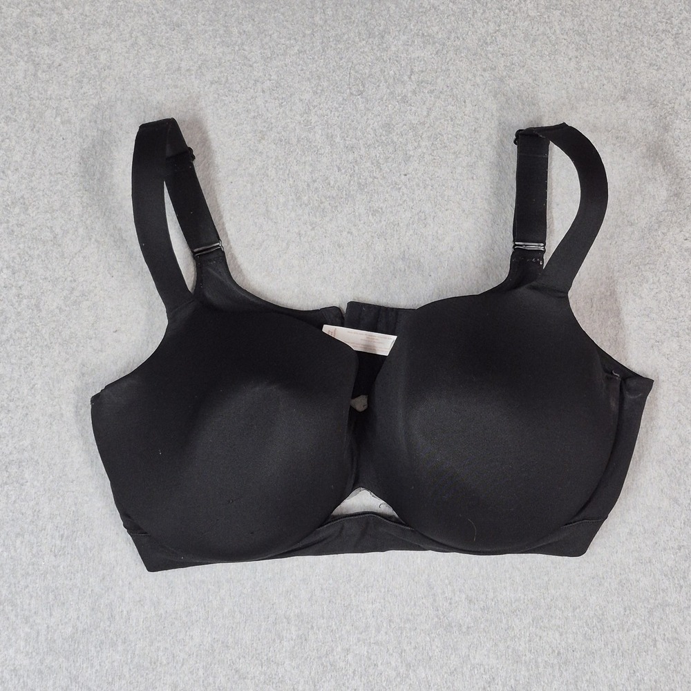 Cacique Women Bra 40F Black Lightly Lined Balconette T Shirt Underwired